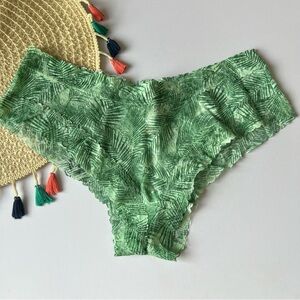Victoria's Secret The Lacie Cheeky Panty Green Palms XL NEW